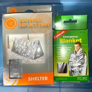 Survival reflect tent & emergency blanket